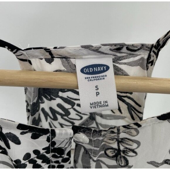 NWT Old Navy Hawaiian Blouse White Sleeveless Racerback Top Sz Small Lightweight - Picture 4 of 9